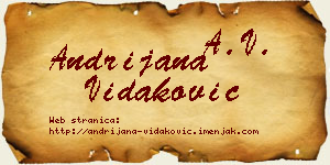 Andrijana Vidaković vizit kartica